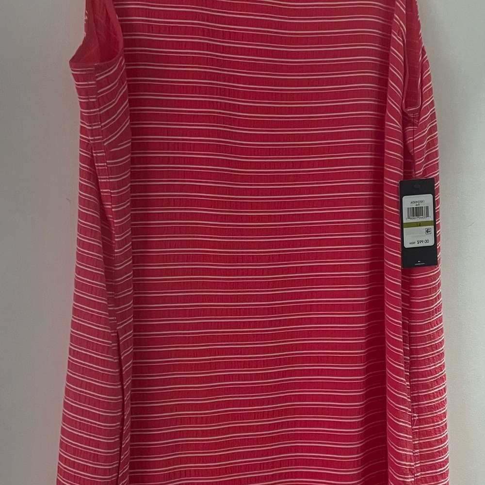 Tommy Hilfiger Coral and White Striped sleeveless dress